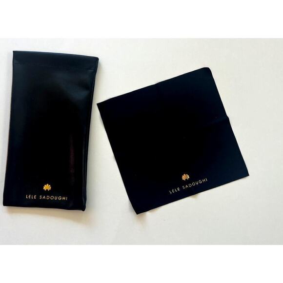 Lele Sadoughi Leopard Cat-eye UV Sunglasses Gold Logo - Picture 14 of 15